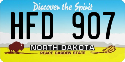 ND license plate HFD907