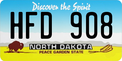 ND license plate HFD908
