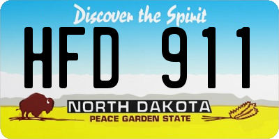 ND license plate HFD911