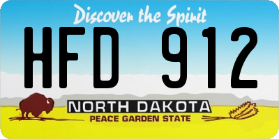 ND license plate HFD912