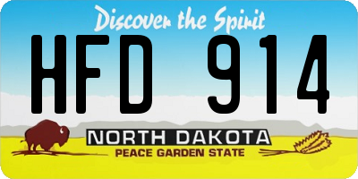 ND license plate HFD914