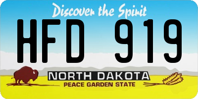 ND license plate HFD919