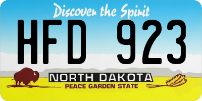 ND license plate HFD923