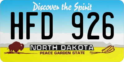 ND license plate HFD926