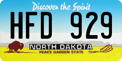 ND license plate HFD929