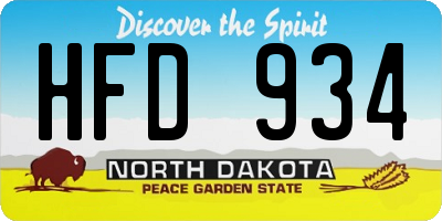 ND license plate HFD934