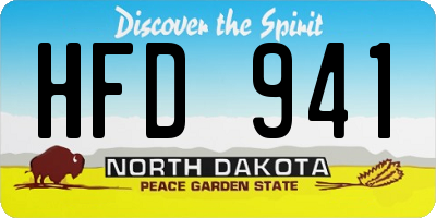ND license plate HFD941