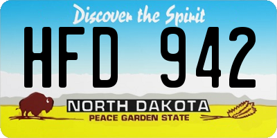 ND license plate HFD942