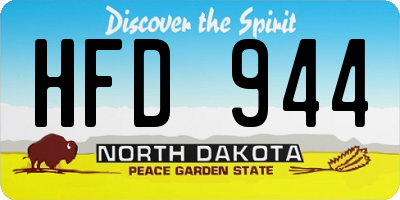 ND license plate HFD944