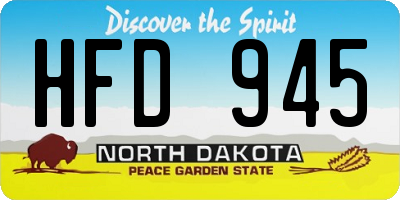 ND license plate HFD945