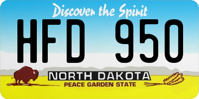 ND license plate HFD950
