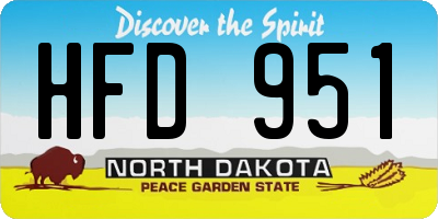 ND license plate HFD951