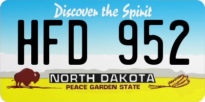 ND license plate HFD952