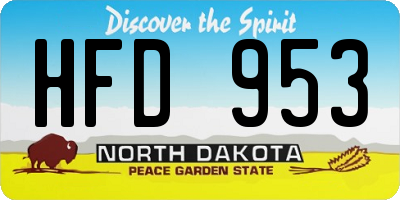 ND license plate HFD953