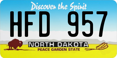 ND license plate HFD957