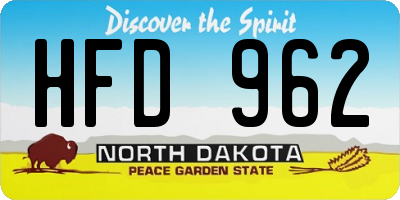 ND license plate HFD962