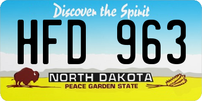 ND license plate HFD963
