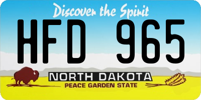 ND license plate HFD965