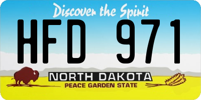 ND license plate HFD971