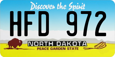 ND license plate HFD972