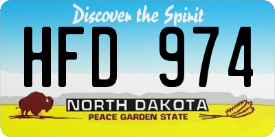 ND license plate HFD974