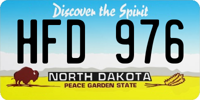 ND license plate HFD976