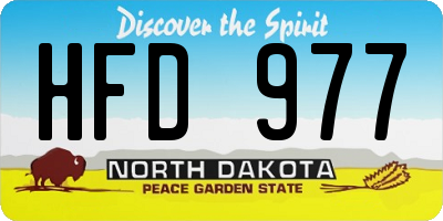 ND license plate HFD977