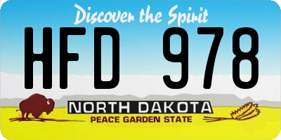 ND license plate HFD978
