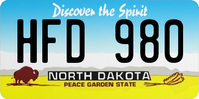 ND license plate HFD980
