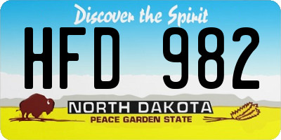 ND license plate HFD982
