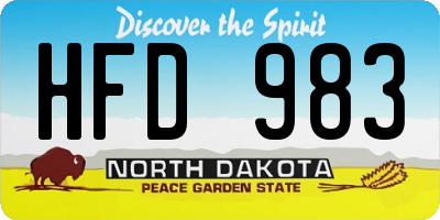 ND license plate HFD983