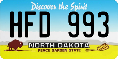 ND license plate HFD993