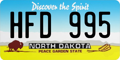 ND license plate HFD995