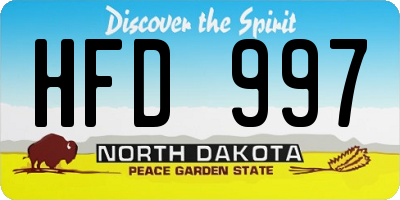 ND license plate HFD997