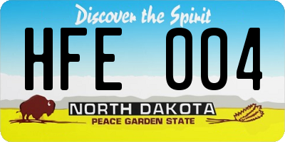 ND license plate HFE004