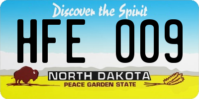 ND license plate HFE009