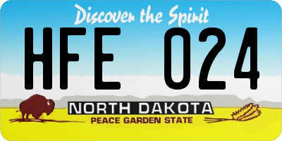 ND license plate HFE024