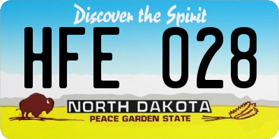 ND license plate HFE028