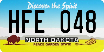 ND license plate HFE048