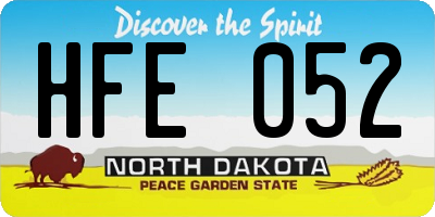 ND license plate HFE052