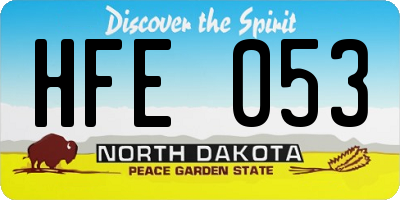 ND license plate HFE053