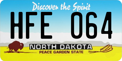 ND license plate HFE064