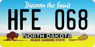 ND license plate HFE068