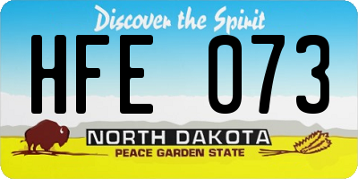 ND license plate HFE073