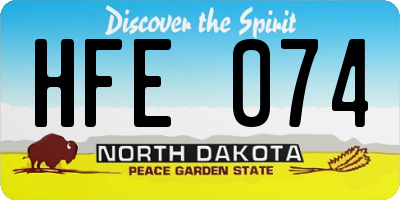 ND license plate HFE074