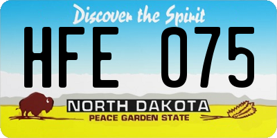 ND license plate HFE075