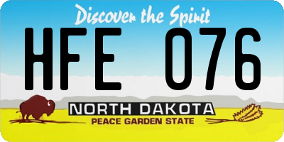ND license plate HFE076