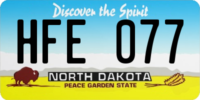 ND license plate HFE077