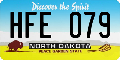 ND license plate HFE079