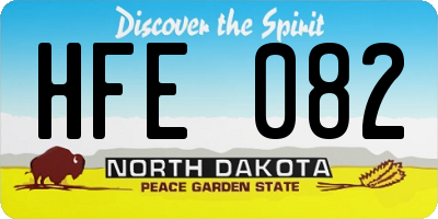 ND license plate HFE082